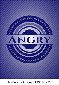 Angry emblem with jean high quality background