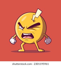 Angry Emoji character vector illustration. Emotions, communications design concept.