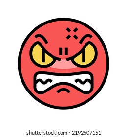 angry emoji color icon vector. angry emoji sign. isolated symbol illustration