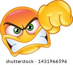 Angry emoji emoticon showing a punch fist gesture