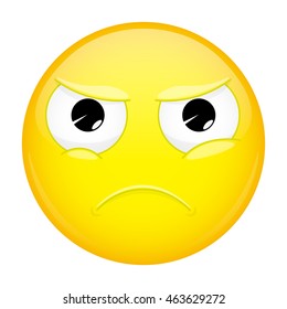 Angry emoji. Evil emotion. Wicked emoticon. Vector illustration smile icon.
