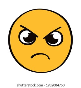 personaje cómico de emoji enojado
