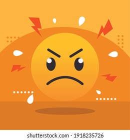 Angry emoji face design, Emoticon cartoon expression and social media theme Vector illustration