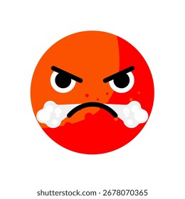 Cara enojada del emoji, frustrada - icono del Vector