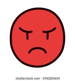 angry emoji face on background