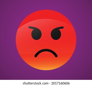 Angry emoji face vector download, emoji angry illustration vector eps
