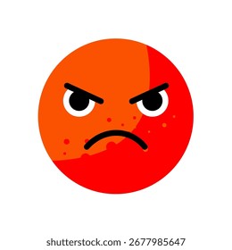 Emoji enojado - icono de Vector plano