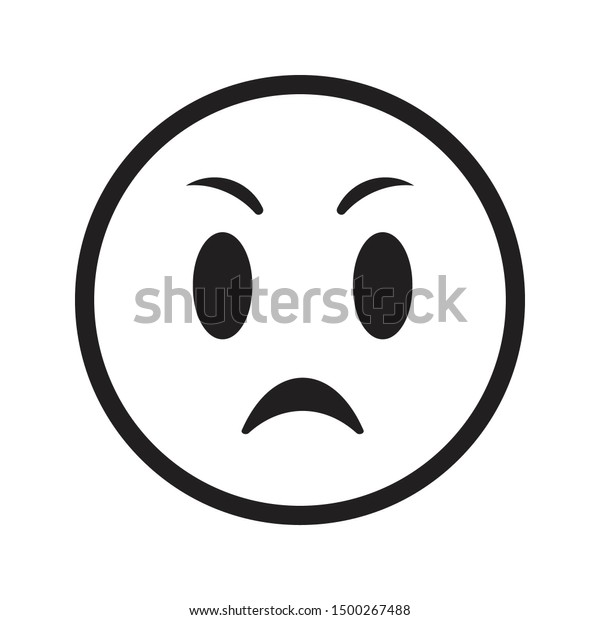 Angry Emoji Icon Black Isolated Vector Stock Vector (Royalty Free ...