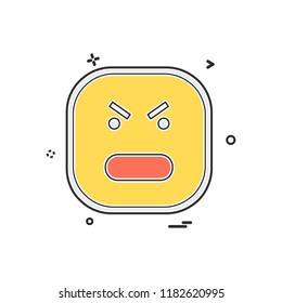 Angry emoji icon design vector