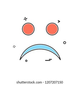 Angry emoji icon design vector