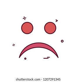 Angry emoji icon design vector