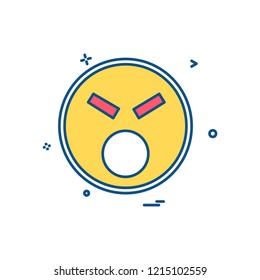 Angry emoji icon design vector