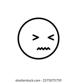 Angry emoji icon flat editable icon mark