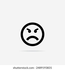 Angry Emoji icon flat. Vector Angry Emoji symbol