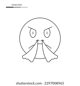 Angry Emoji Icon Vector Design.