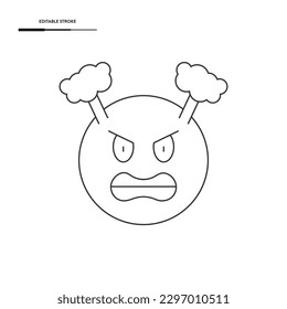 Angry Emoji Icon Vector Design.