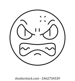 angry emoji line icon vector. angry emoji sign. isolated contour symbol black illustration