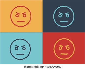 Angry Emoji Logo Template, Simple Flat Icon Of icon,symbol,emotion