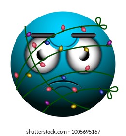 Angry emoji on a white background, Vector illustration