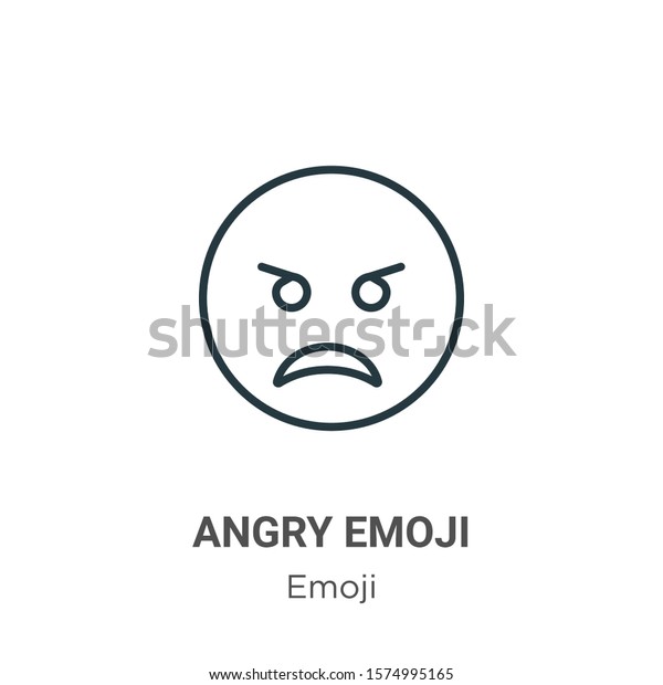 Angry Emoji Outline Vector Icon Thin Stock Vector (Royalty Free ...