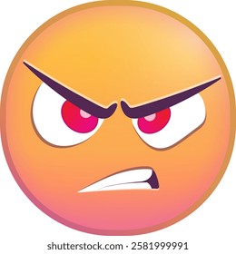 Angry emoji with red eyes and frowning expression.