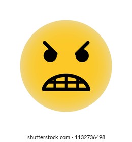 Angry emoji vector icon. Simple element illustration. Angry emoji symbol design. Can be used for web and mobile.