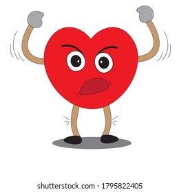 Angry emot from heart shape
