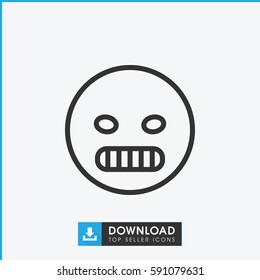 angry emot icon. Simple outline angry emot vector icon. On white background.