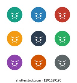 angry emot icon white background. Editable filled angry emot icon from emotions. Trendy angry emot icon for web and mobile.