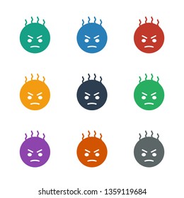 angry emot icon white background. Editable filled angry emot icon from emotions. Trendy angry emot icon for web and mobile.