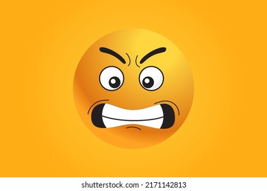 angry emoticon cartoon stylized emoji Premium Vector for social media
