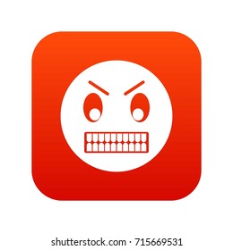 Angry emoticon digital red for any design isolated on white vector illustration