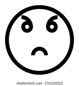 Angry emoticon. angry emoji icon. vector illustration