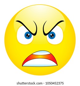 Angry emoticon, emoji, smiley .Vector illustration of smile icon