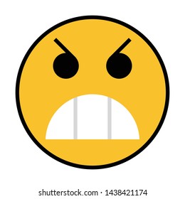 Angry Emoticon Flat Style Icon Stock Vector (Royalty Free) 1438421174 ...