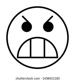 angry emoticon flat style icon