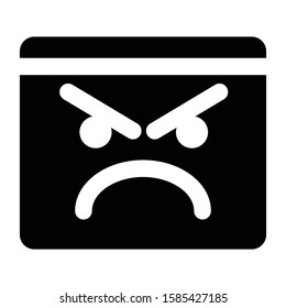 angry emoticon glyph vector design