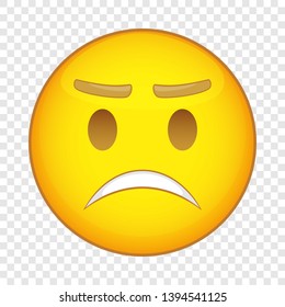 Angry emoticon icon. Cartoon illustration of emoticon vector icon for web design