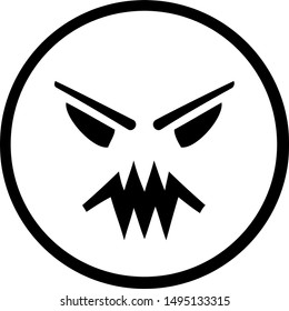 Angry Emoticon Icon Designed Black Stock Vector (Royalty Free) 1495133315