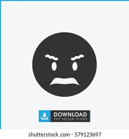 angry emoticon icon illustration isolated vector sign symbol