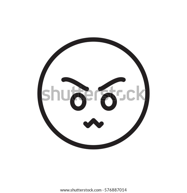 Angry Emoticon Icon Illustration Isolated Vector Stock Vector (Royalty ...