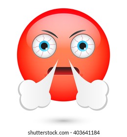 Angry emoticon. Isolated vector illustration on white background