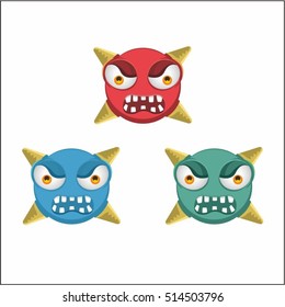 Angry emoticon. Isolated vector illustration on white background