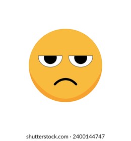 Angry emoticon. Smiley icon. Cartoon emoji. Vector illustration