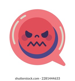 angry emoticon social media icon isolated