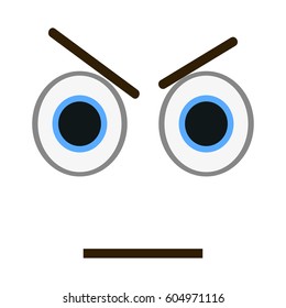 Angry emoticon in trendy flat style. Evil emoji vector illustration.