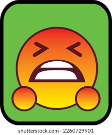 angry emoticon in vector art style