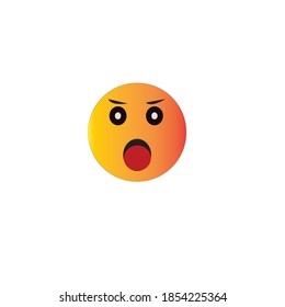 Angry emoticon vector illustration. Isolated on white background