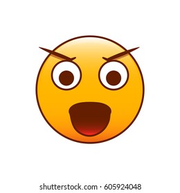 Angry emoticon. Vector smiley