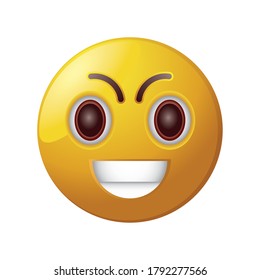angry emoticon in white background vector illustration design